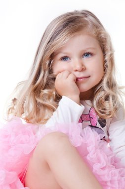 Angelic blonde toddler girl clipart