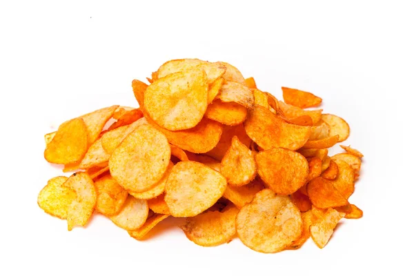 stock image Potato chips isolated on white