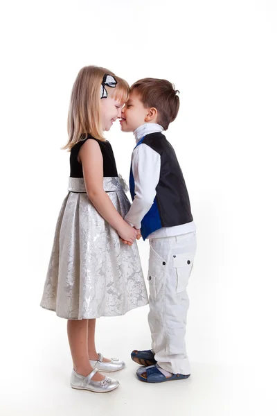 Lovely sweet kids. On white background — Stock Photo, Image