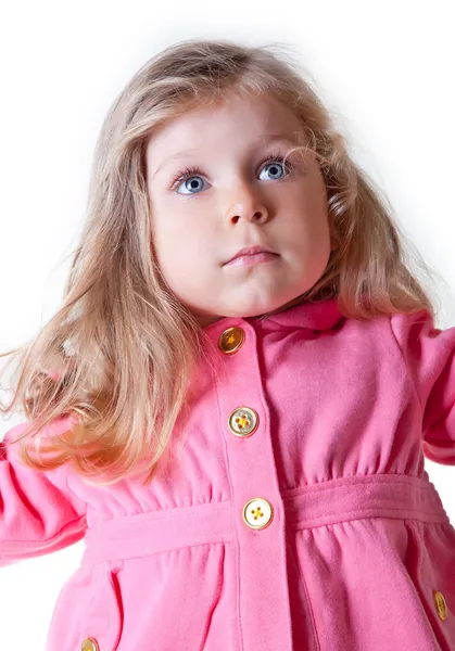 Portrait of beautiful blonde toddler girl — Stock Photo, Image