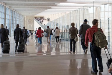 Airport moving crowd clipart