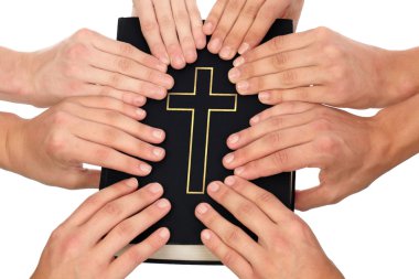 Holding Holy Bible clipart