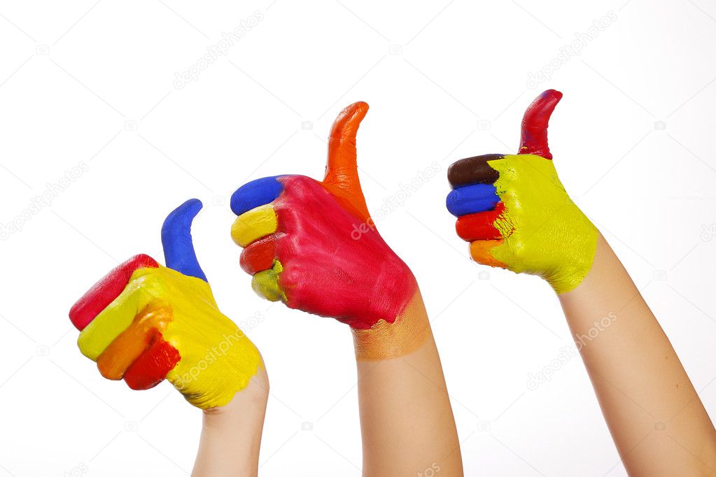 Colourfull Hands with clipping path