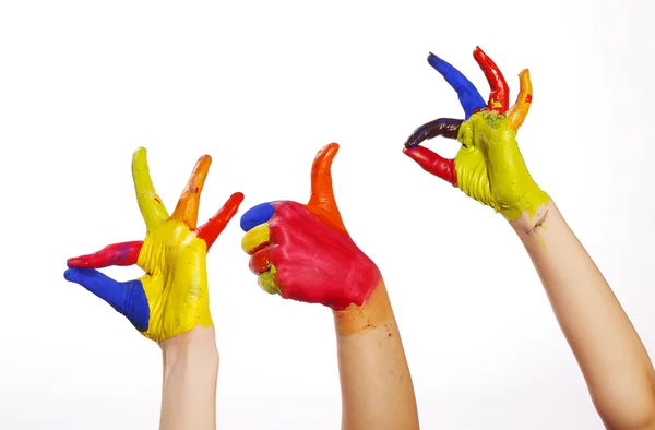 Colourfull Hands with clipping path2 — Stock Photo, Image
