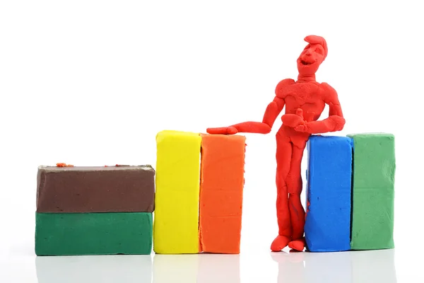 Plasticine smiling man with clipping path — Stock Photo, Image