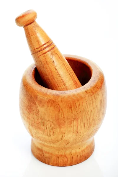 Stock image Wooden mortar with clipping path