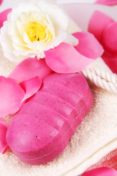 Rózsaszín wellness szappan — Stock Fotó