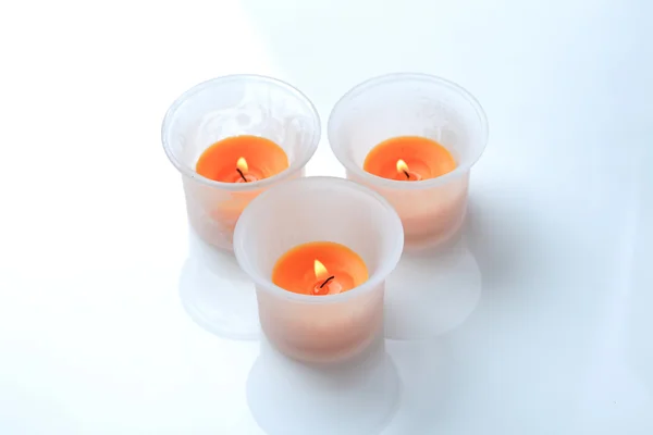 Orangene Kerzen — Stockfoto