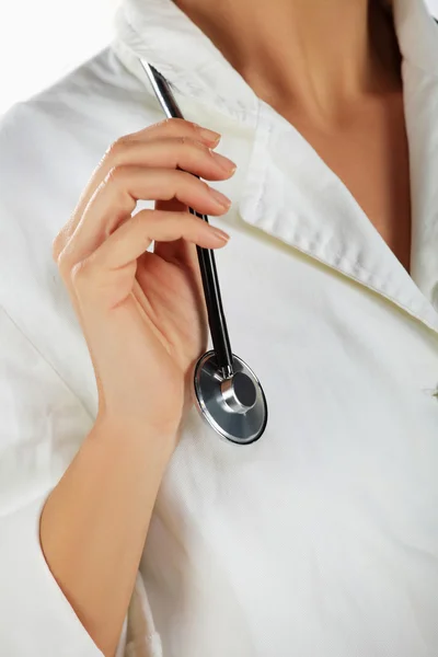 Detalj Stetoskopet Sjuksköterskor Axeln — Stockfoto