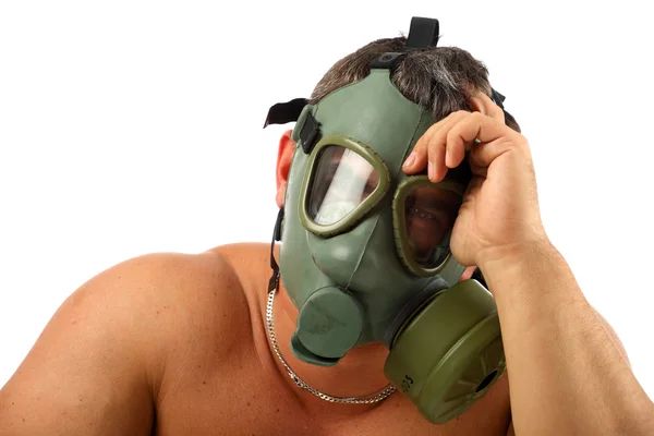 Homme en masque à gaz — Photo