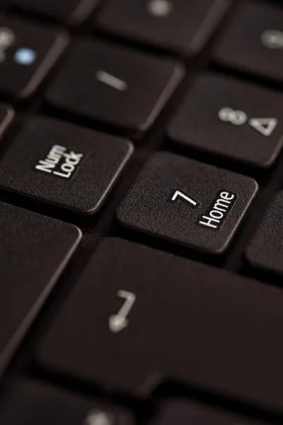 Schwarze Notebook-Tastatur, Home-Taste — Stockfoto