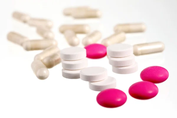 Rózsaszín és fehér tabletta 2 — Stock Fotó