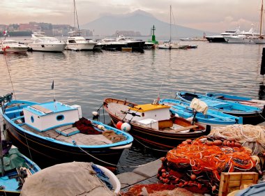 The fishing port of Naples clipart