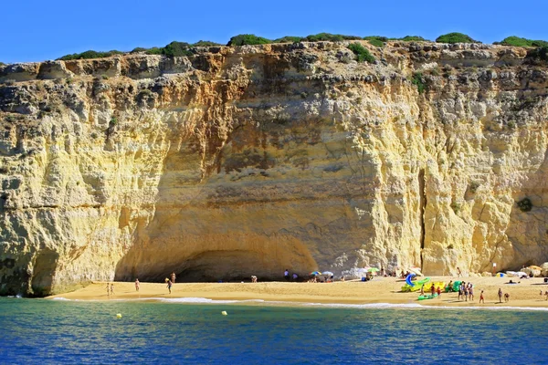 Magnifique Plage Falaise Grotte Carvoeiro Portugal — Photo