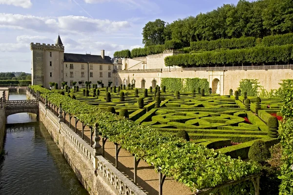 Trädgården Och Kanal Chateau Valencay Frankrike — Stockfoto