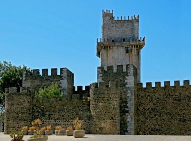Old defensive castle tower in Beja, Portugal clipart
