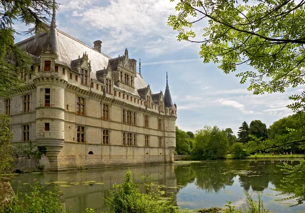 Chateau Azay Rideau Auf Einer Insel Einem Nahegelegenen Fluss — Stockfoto
