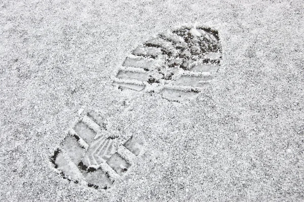 雪中的足迹 — 图库照片