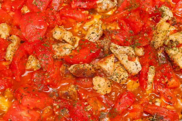 Meat with tomatoes — Stock Photo, Image