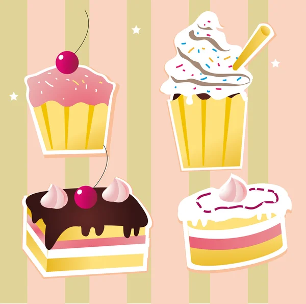 Conjunto colorido de bolos — Fotografia de Stock
