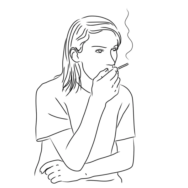 Νεαρός με τσιγάρο. — Διανυσματικό Αρχείο