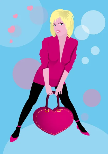 Girl with bag — Stock Vector