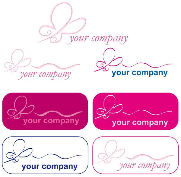 Logo pictogram met vlinder — Stockvector