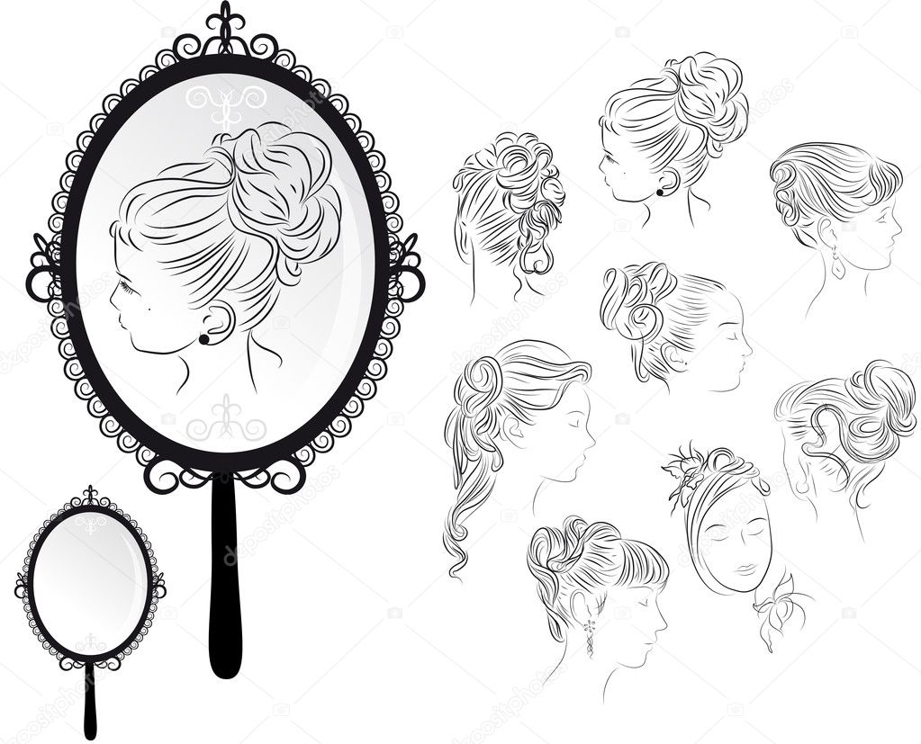 Women's hairstyles, mirror