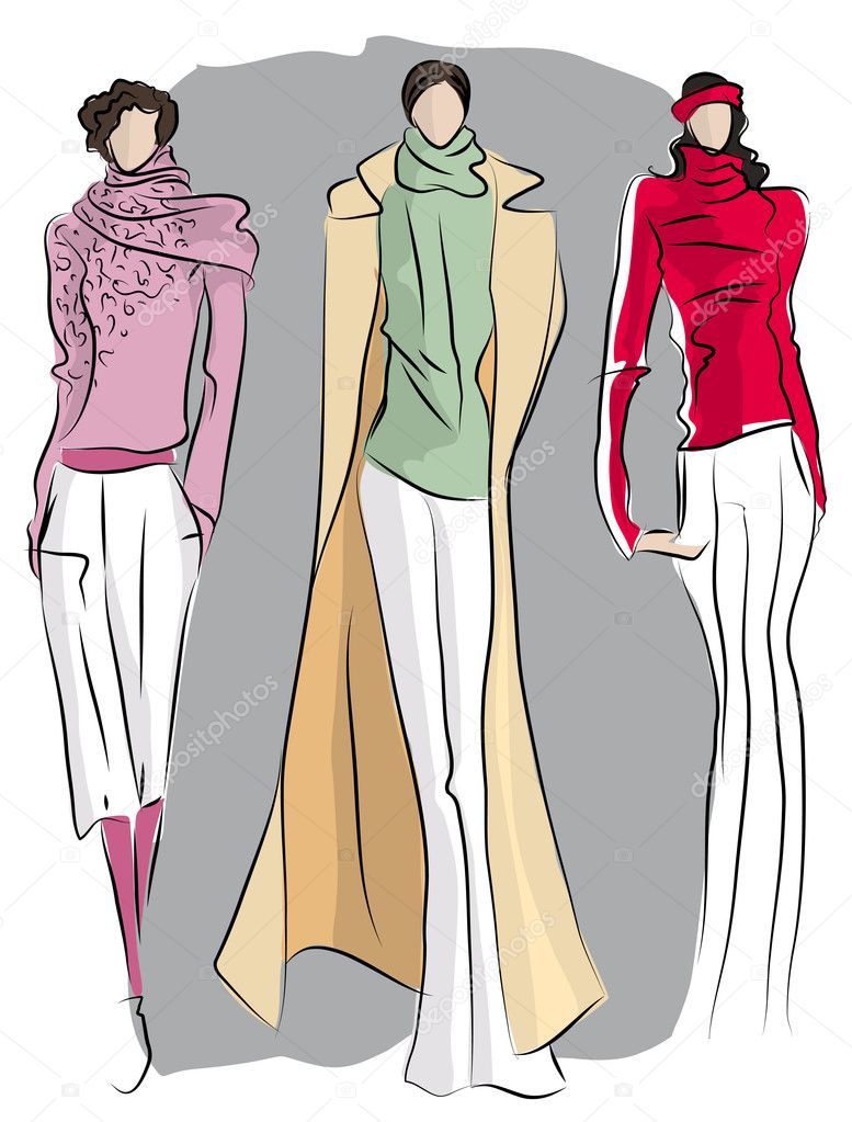 Sketch of fashion suits