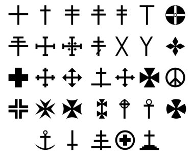 33 cross symbols clipart