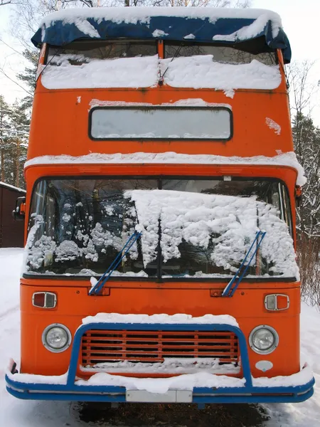 İngilizce Retro Çift katlı otobüs — Stok fotoğraf