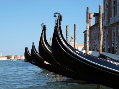 Venice gondola near San Marco square clipart