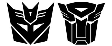 Transformers. Two signs- Autobot and Desepticon clipart