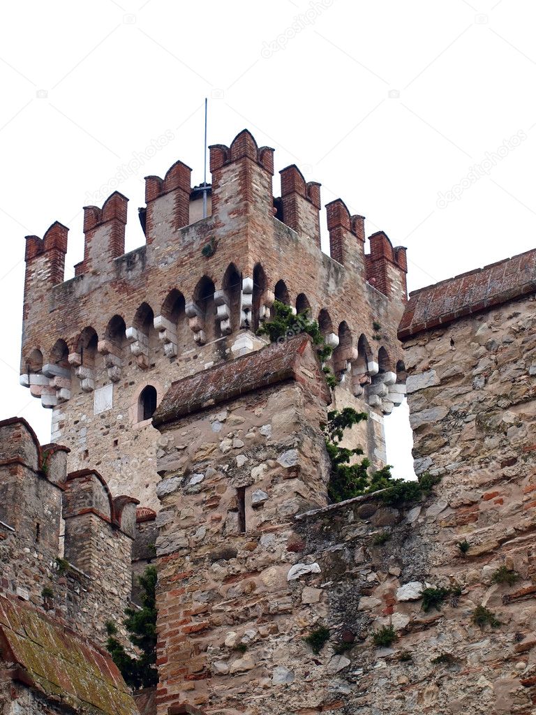 Fragment of a Scaligers castle. Sirmione, Italy