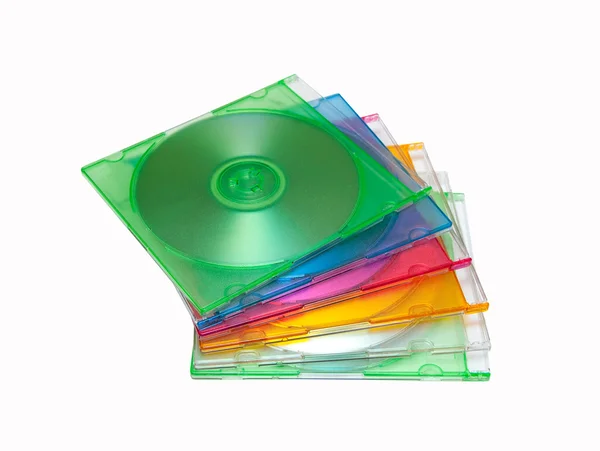 Płyt CD w pudełkach — Zdjęcie stockowe