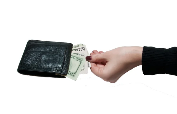 La mano toma el dinero — Foto de Stock