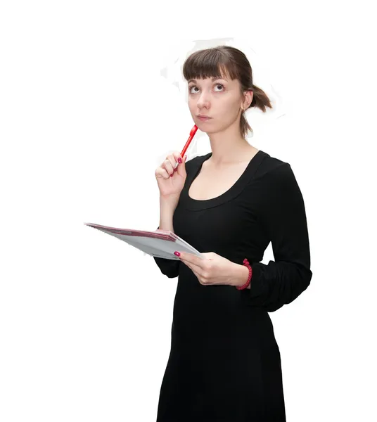 Girl with notebook — Stock Photo, Image