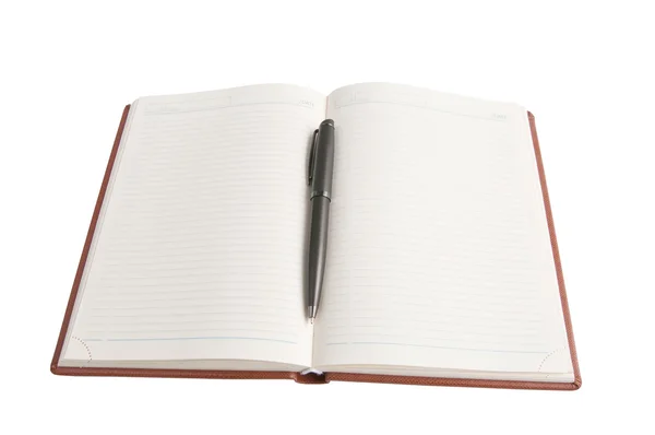 Dagbok och penna — Stockfoto