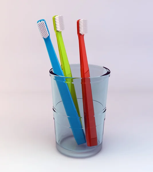 Three toothbrushes — Stock Photo, Image
