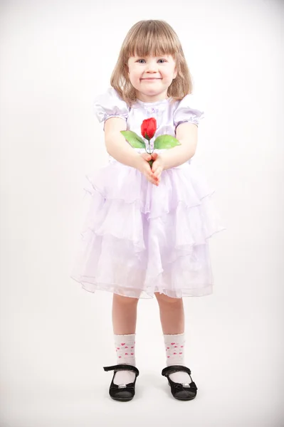 Young girl with flower — Stock Photo, Image