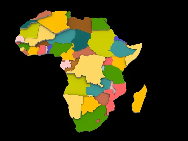 Ilustracja mapa Afryki i krajów — Zdjęcie stockowe