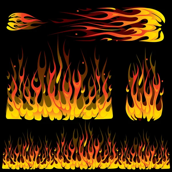 Brandend vuur — Stockvector