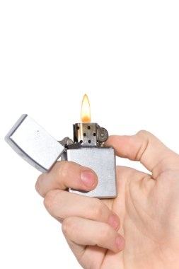 Hand holding a lighter clipart