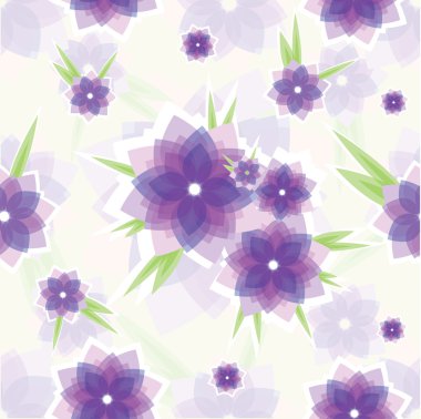 Seamless violet flower pattern clipart