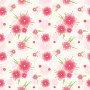 Seamless pink flower pattern clipart