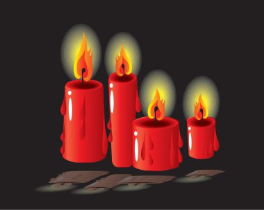 Red candles clipart