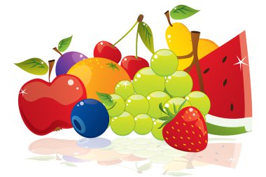 Variety of Exotic fruits clipart