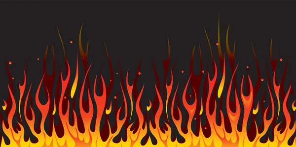 stock vector Burning fire on black