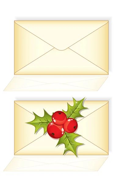 Carta del sobre del correo de Navidad — Vector de stock