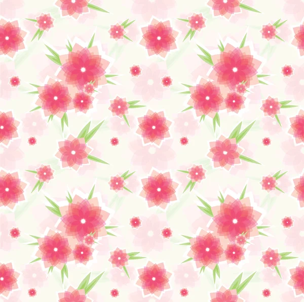 Seamless pink flower pattern — Stock Vector